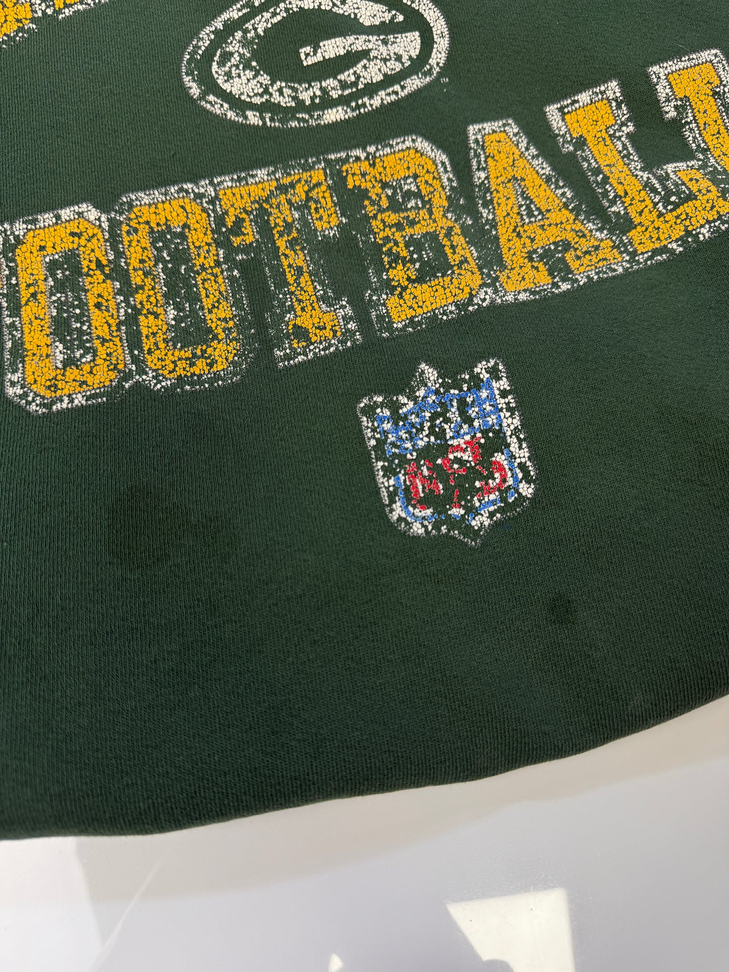 Vintage 90s Green Bay Packers NFL Football Graphic Crewneck Sweatshirt Size XL