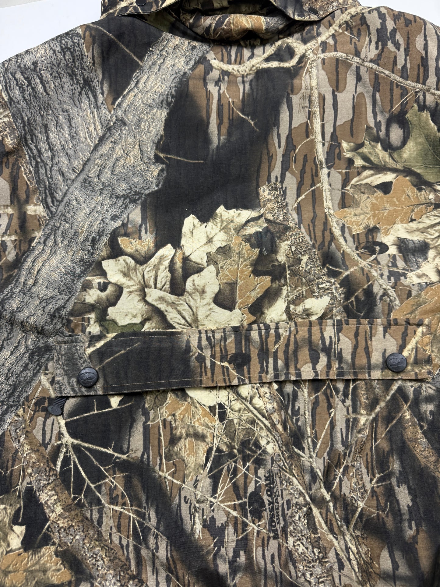 Vintage Mossy Oak Break Up Tree Camo Nylon Fleece Reversible Convertible Vest Jacket Size XXL