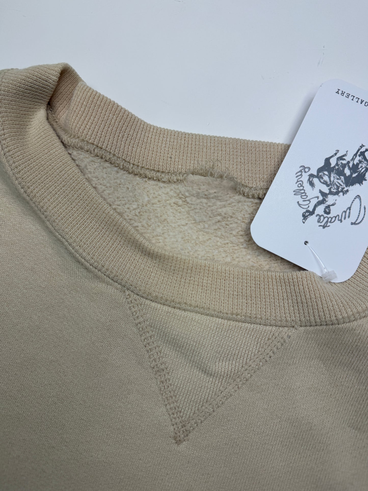 Vintage Russell Athletic Boxy Fit Blank Crewneck Sweatshirt Size XL Cream