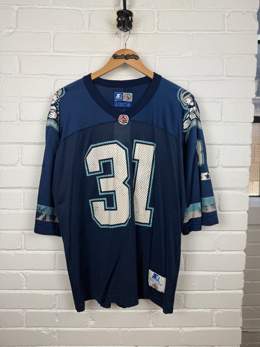 Vintage 90s Pinball Clemons #31 Toronto Argos CFL Starter Football Jersey Size L