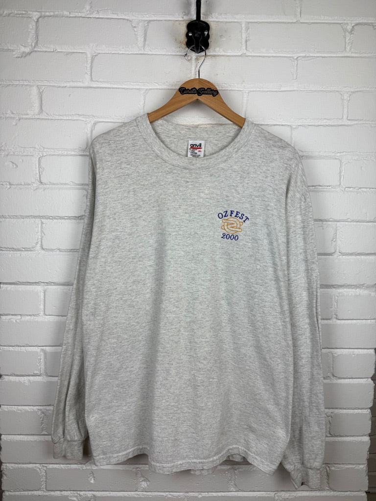 Vintage 2000 Ozzfest Embroidered Logo Metal Band Festival Music Long Sleeve T Shirt Size XL