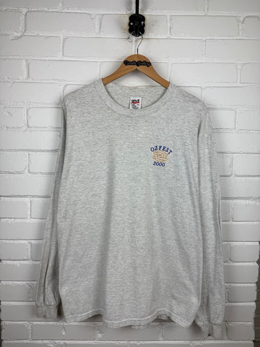Vintage 2000 Ozzfest Embroidered Logo Metal Band Festival Music Long Sleeve T Shirt Size XL
