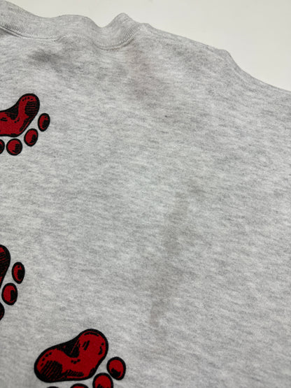 Vintage 90s Red Dog U.R Your Own Dog Paw Print Front & Back Sweatshirt Size XL