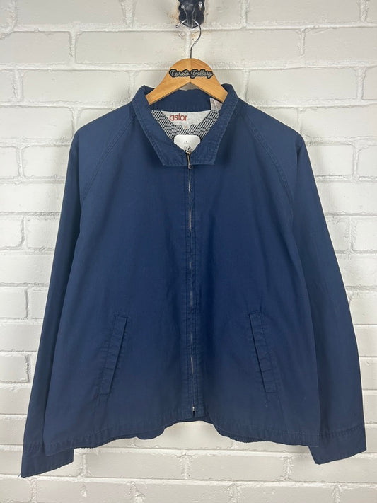 Vintage 90s Astor One Work Wear Harrington Style Cropped Jacket Size XL