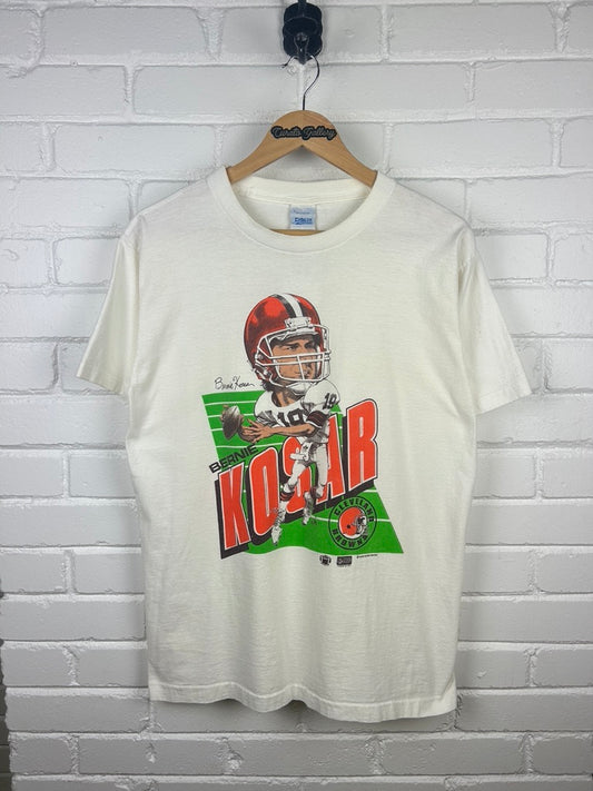Vintage 1987 Bernie Kosar #19 Cleveland Browns Salem Sportswear NFL T Shirt Size L 80s