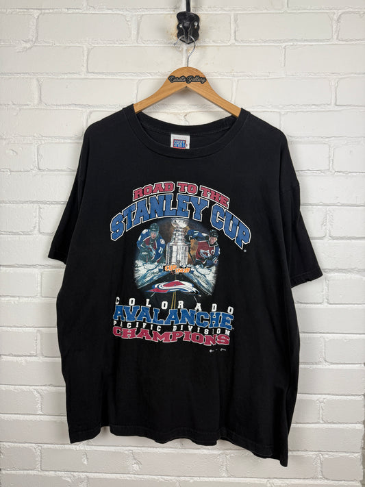 Vintage Colorado Avalanche Road To The Stanley Cup NHL Hockey T Shirt Size XL