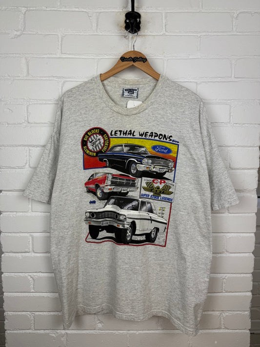 Vintage 90s Lethal Weapons Ford Classic Cars 427 Racing Big Blocks T Shirt Size XXL