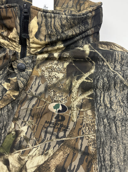 Vintage Mossy Oak Break Up Tree Camo Nylon Fleece Reversible Convertible Vest Jacket Size XXL