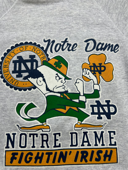 Vintage 80s Notre Dame Fighting Irish Colliegate Crest Graphic Sweatshirt Size XL