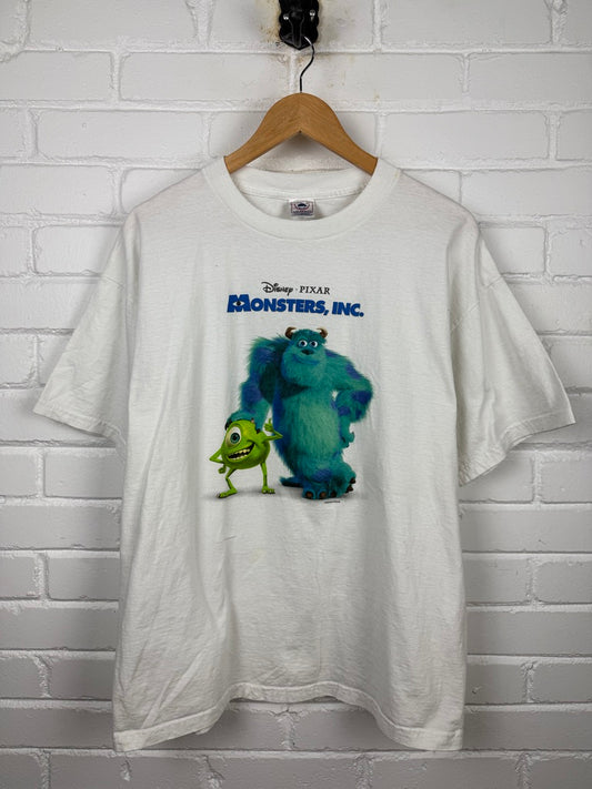 Vintage 2001 Monsters INC Disney Pixar Sulley Mike Wazowski Movie Promo T Shirt Size L