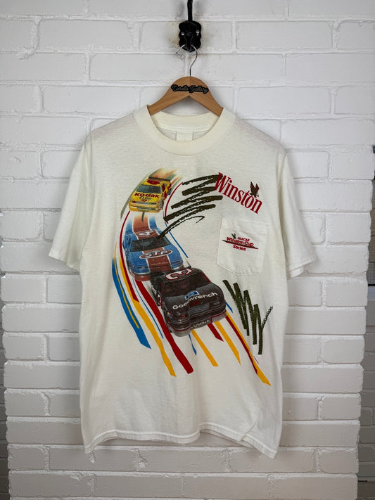 Vintage 1992 NASCAR Winston Cup Series Racing Pop Art Pocket T Shirt Size XL