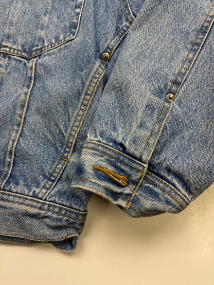 Vintage Gap Denim Lined Zip Up Hybrid Trucker Style Jacket Size L