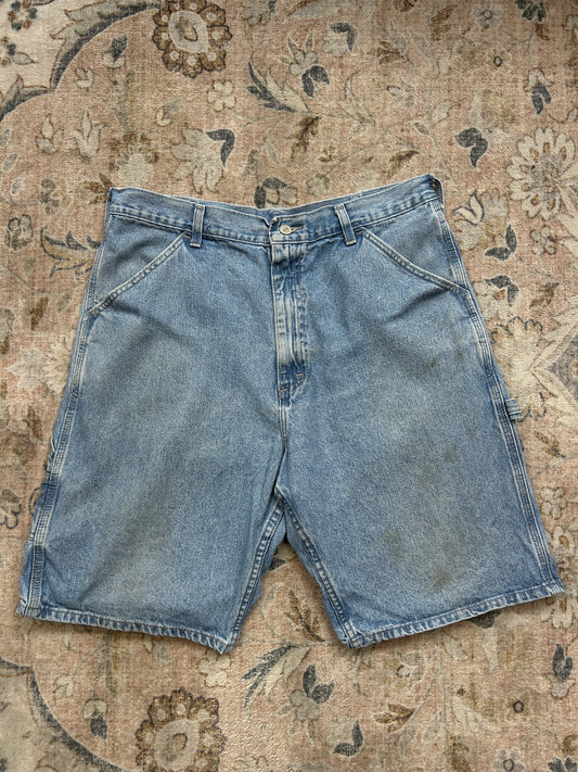 Vintage Wrangler Carpenter Work Wear Light Jean Jort Shorts Size 34W