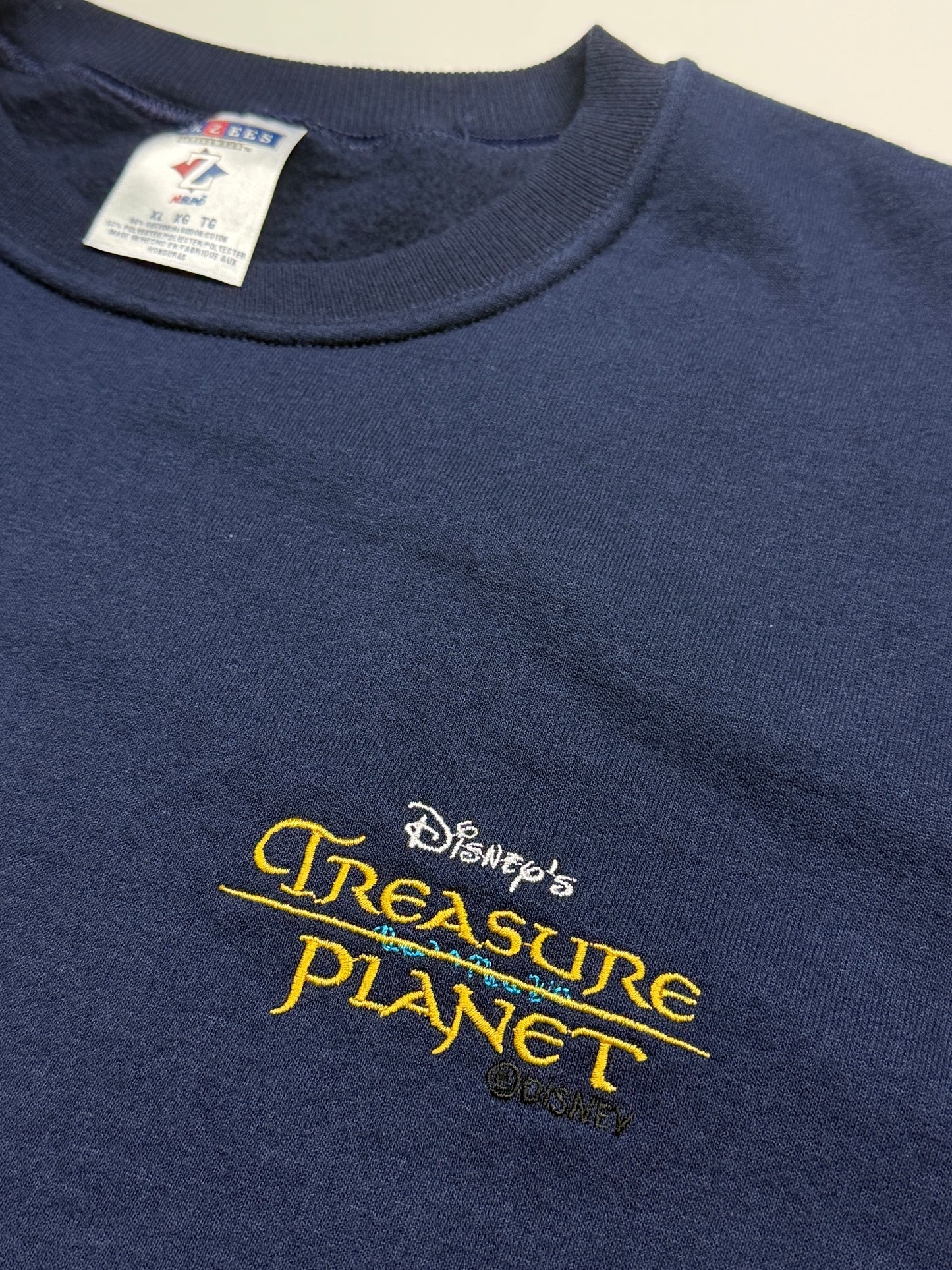 Vintage 2002 Disney Treasure Planet Embroidered Movie Promo Crewneck Sweatshirt Size XL
