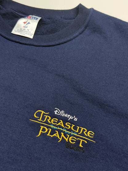 Vintage 2002 Disney Treasure Planet Embroidered Movie Promo Crewneck Sweatshirt Size XL