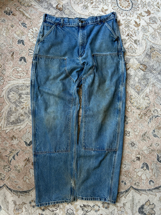 Vintage Carhartt Denim Work-Wear Double Knee Pants Size 37W B73