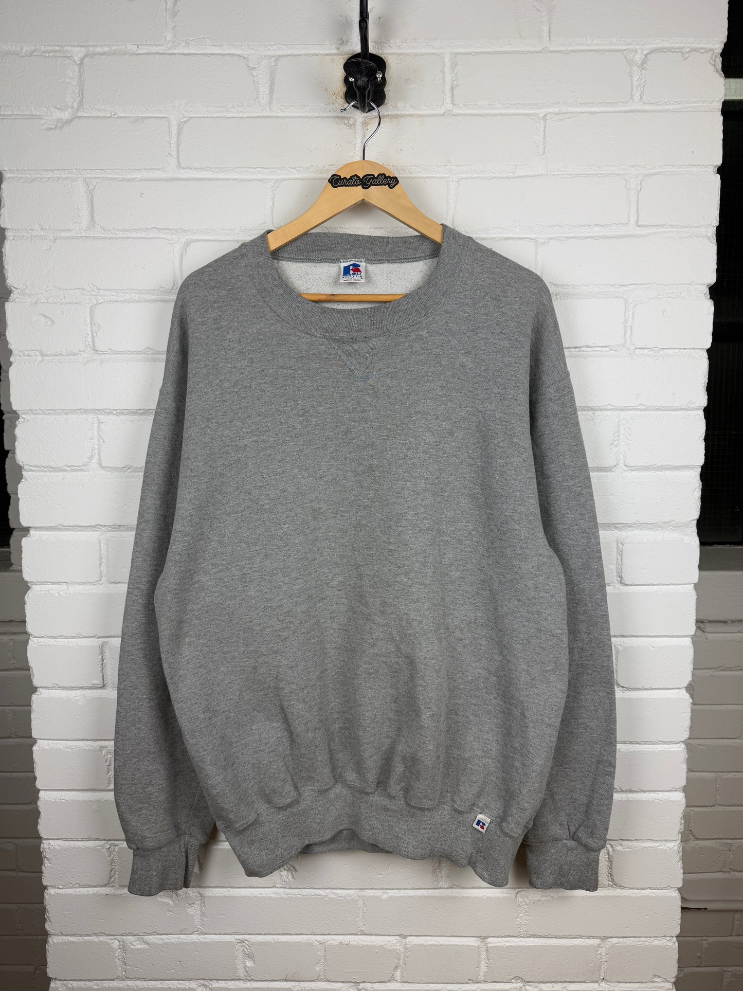 Vintage Russell Athletic Blank Crewneck Sweatshirt Size LT Heather Gray