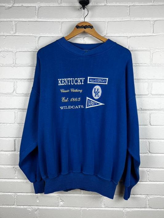 Vintage 90s Kentucky Wildcats NCAA Embroidered Collegiate Sweatshirt Size XL