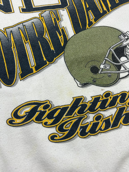 Vintage 90s Notre Dame Fighting Irish Football Spell Out NCAA Sweatshirt Size XXL