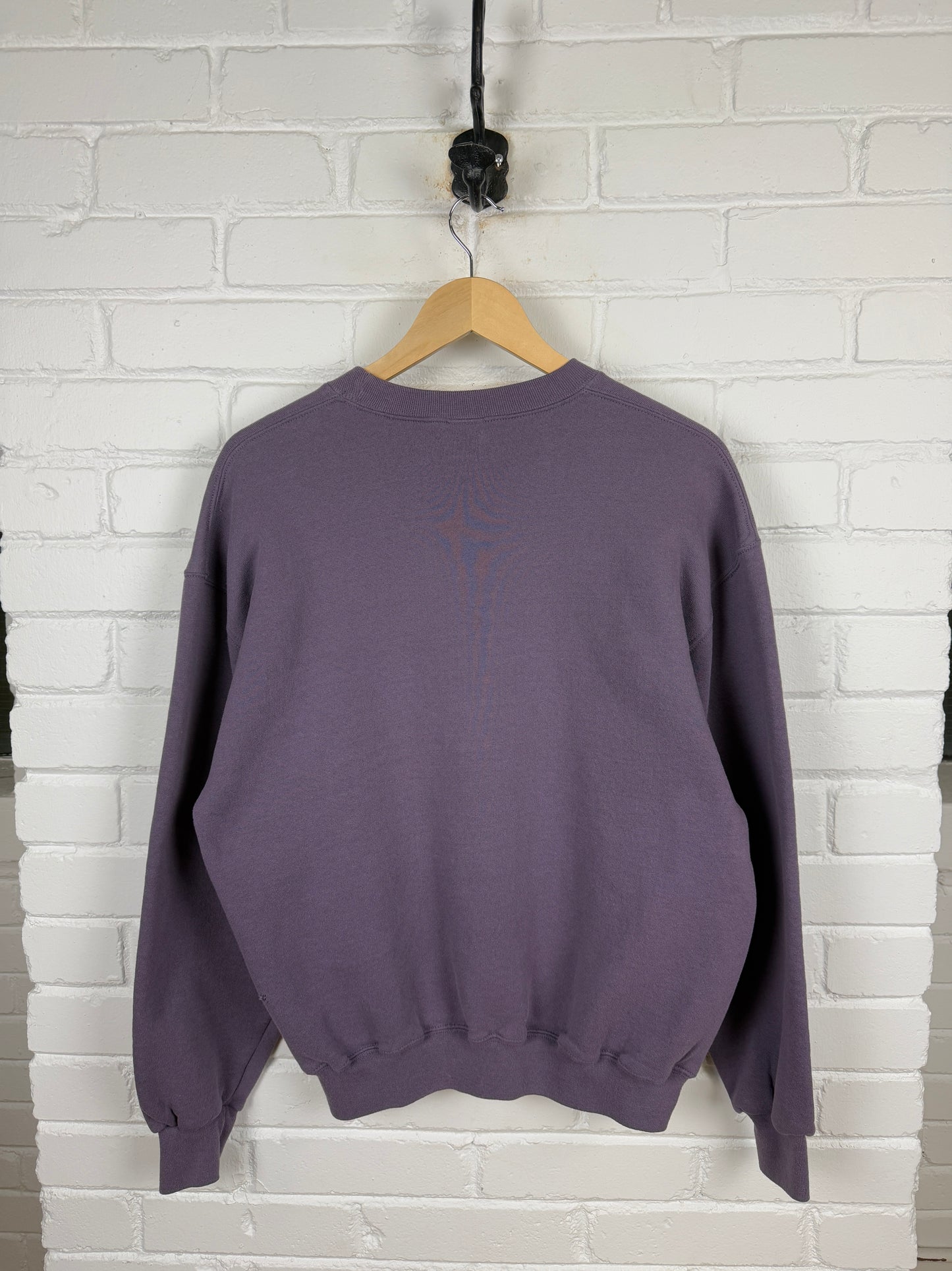 Russell Athletic Cropped Boxy Fit Blank Crewneck Sweatshirt Size L Violet Purple