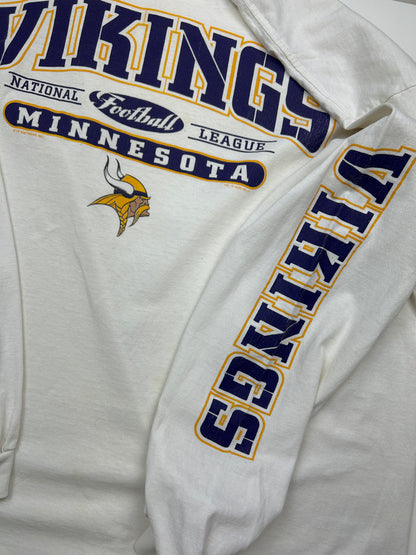 Vintage 2000 Minnesota Vikings Sleeve Spell Out NFL CSA Long Sleeve T Shirt XL