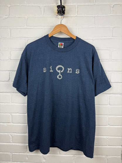 Vintage 2002 Signs Movie Promo Sigil Alien Graphic Movie Promo T Shirt Size XL