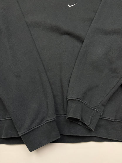 Vintage Y2K Nike Embroidered Mini Swoosh Crewneck Sweatshirt Size XXL Black