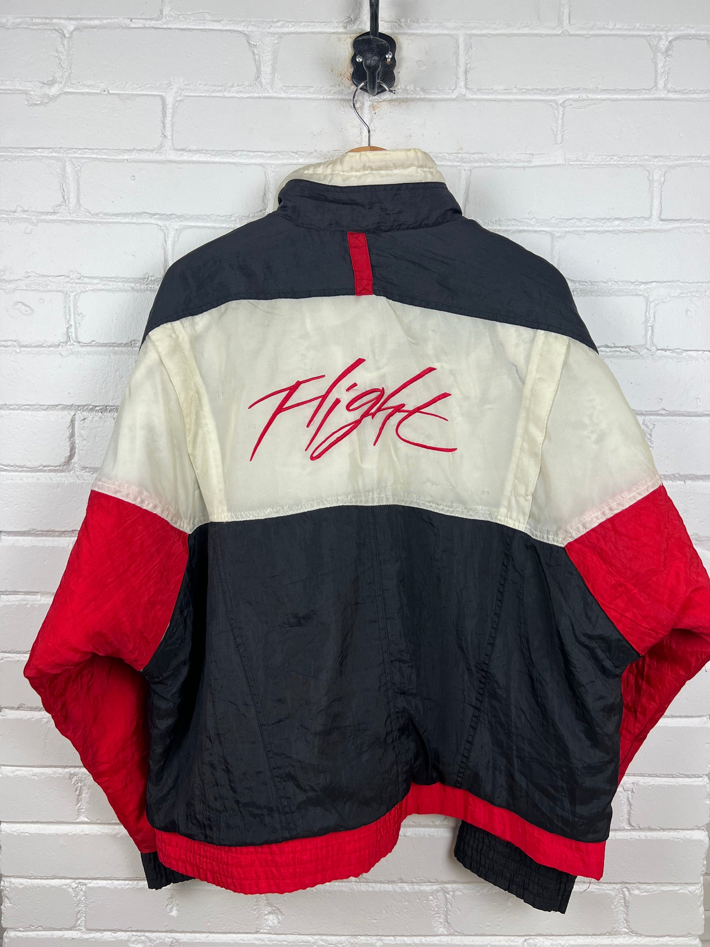 Vintage 80s/90s Nike Flight Embroidered Insulated Half Zip Pullover Jacket Size XL
