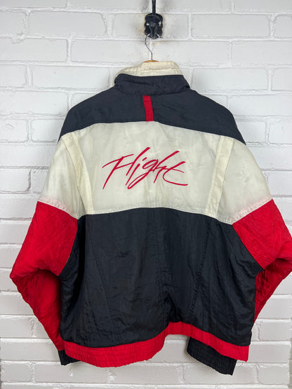 Vintage 80s/90s Nike Flight Embroidered Insulated Half Zip Pullover Jacket Size XL