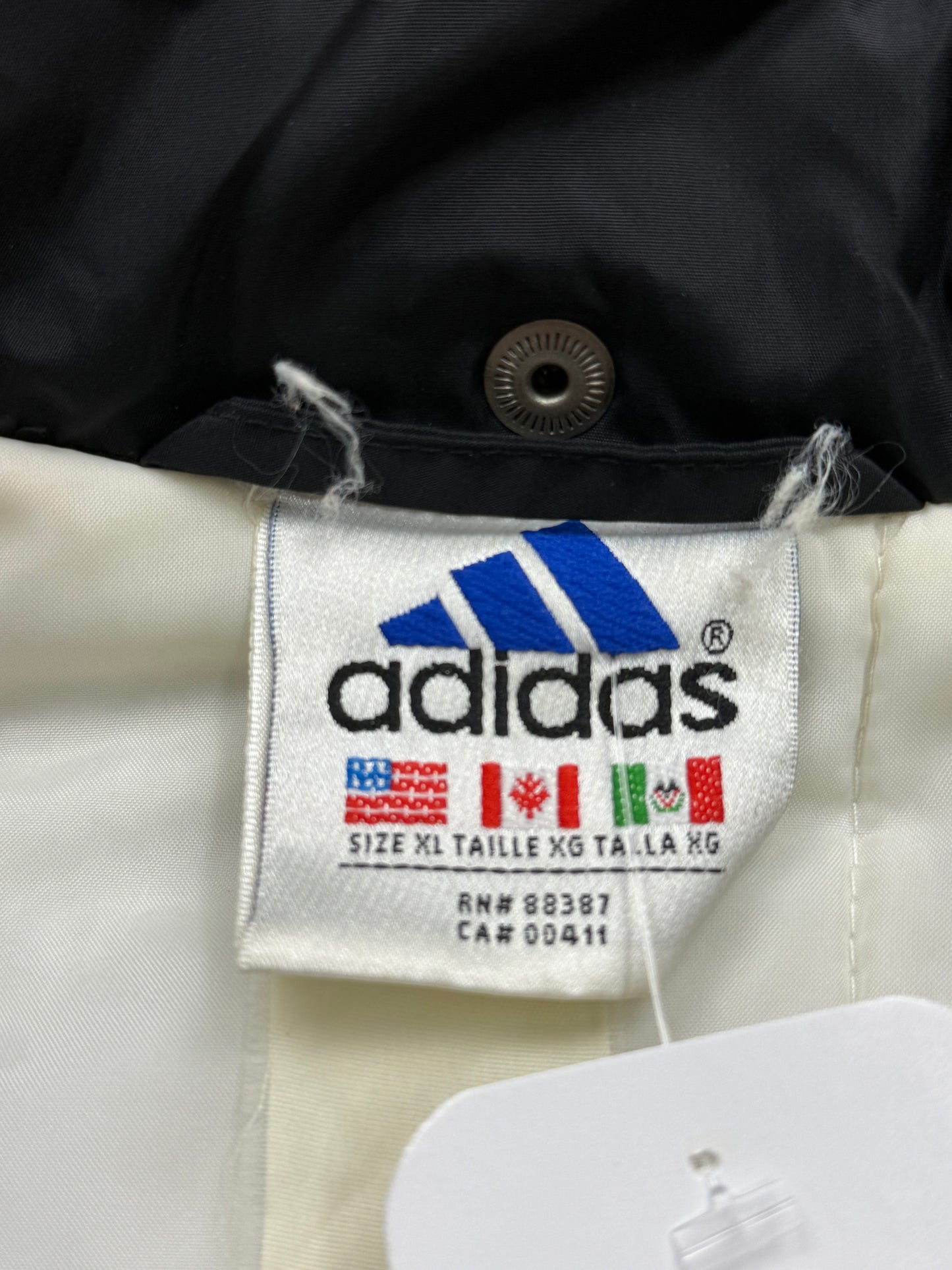 Vintage 90s Adidas Embroidered Logo Insulated Nylon Bomber Jacket Size M