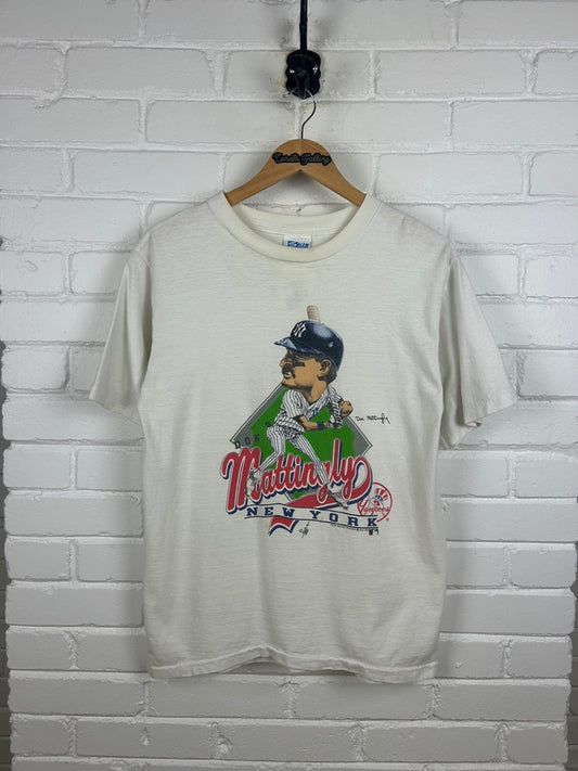 Vintage 1988 Don Mattingly New York Yankees Salem Caricature T Shirt Size L 80's