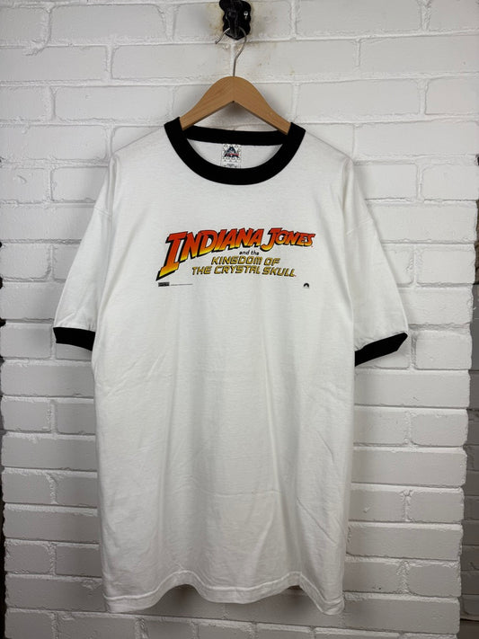 2007 Indiana Jones Kingdom Of The Crystal Skull Lucas Film Movie Prono Ringer T Shirt Size XL