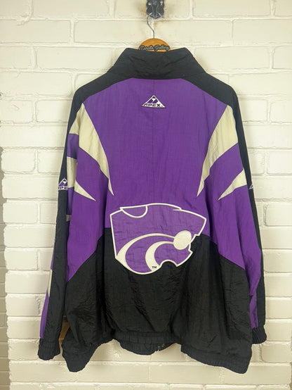 Vintage 90s Kansas State Wildcats Apex One Embroidered Full Zip Jacket Size XXL