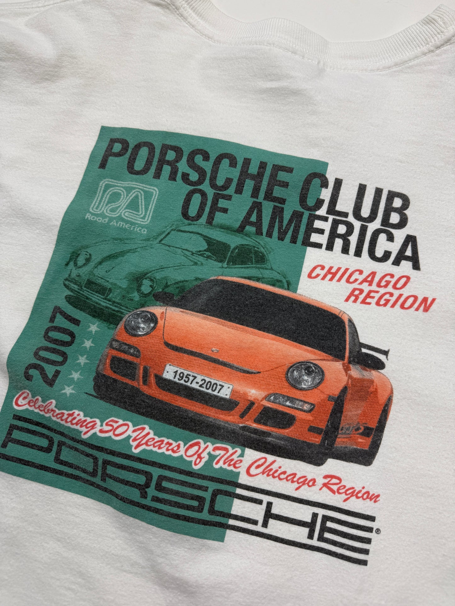 2007 Porsche Club Of America 50 Years Chicago Region PCA Long Sleeve T Shirt Size XXL