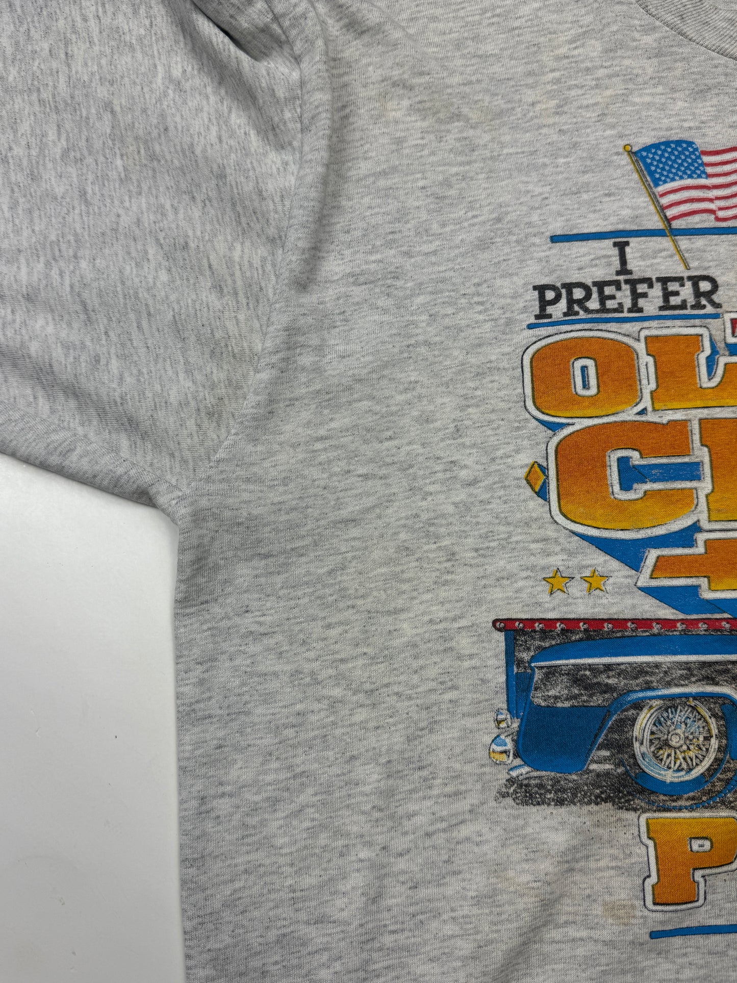 Vintage 1989 I Prefer Ol Chevy Pickups Classic Cars American Muscle Racing T Shirt Size L 80s