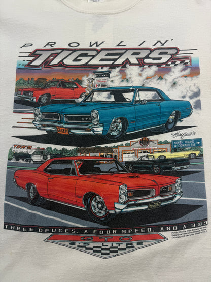 Vintage 1996 Prowlin Tigers Pontiac GTO Classic Car Muscle Racing T Shirt Size L 90s