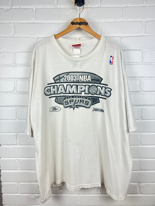 Vintage 2003 San Antonio Spurs NBA Champs Basketball Reebok T Shirt Size XXL