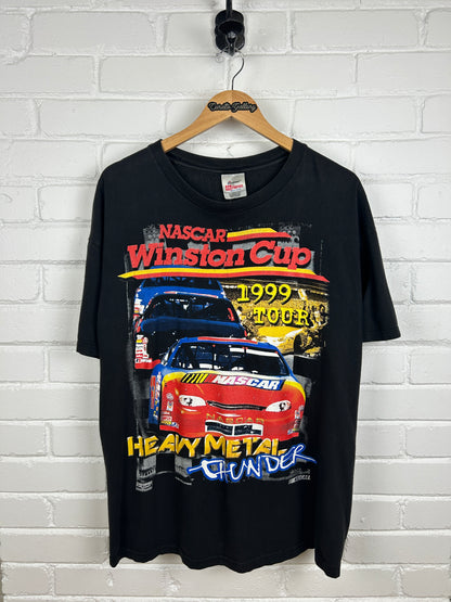 Vintage 1999 Nascar Racing Winston Cup Heavy Metal Thunder Tour T Shirt Size XL 90s