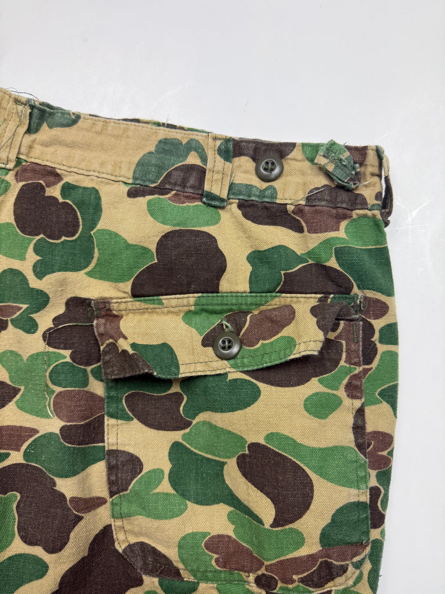 Vintage 70s/80s Military Fatigue 107 Duck Camo Hunter Light Weight Pant Size 40W