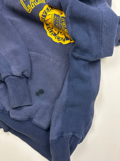 Vintage 80s/90s CAL Berkeley Collegiate Crest Heavy Weight Hooded Sweatshirt Size L