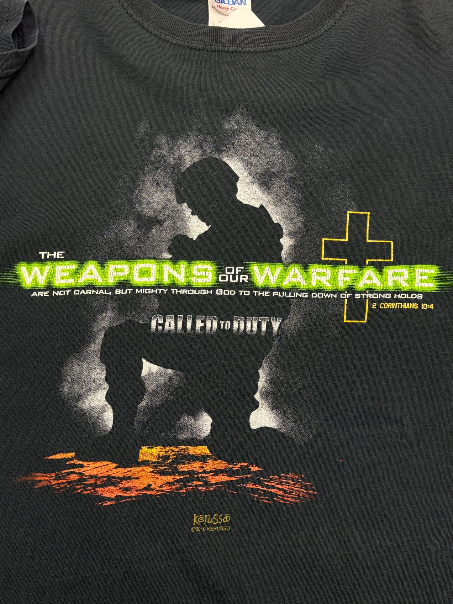 2010 Weapons Of Our Warfare Called To Duty Jesus Video Game Parody T Shirt Size L