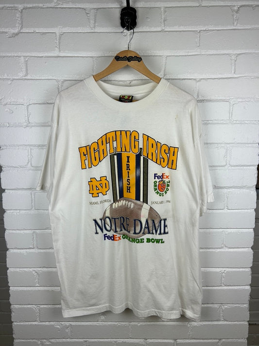 Vintage 1996 Notre Dame Fighting Irish Orange Bowl NCAA Football T Shirt Size XXL