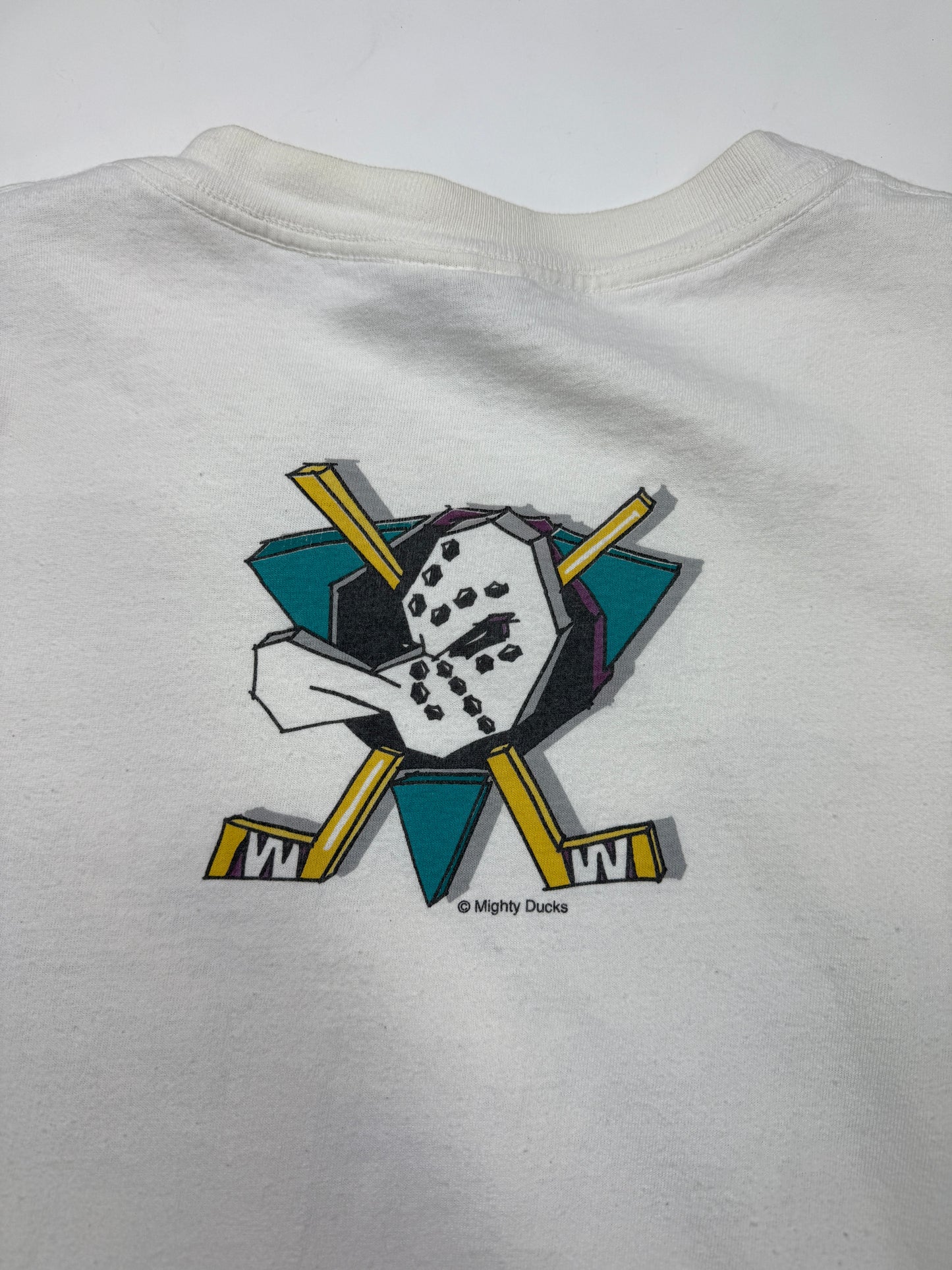 Vintage 1993 Anaheim Mighty Ducks Animated Logo NHL Apex One T Shirt Size L 90s
