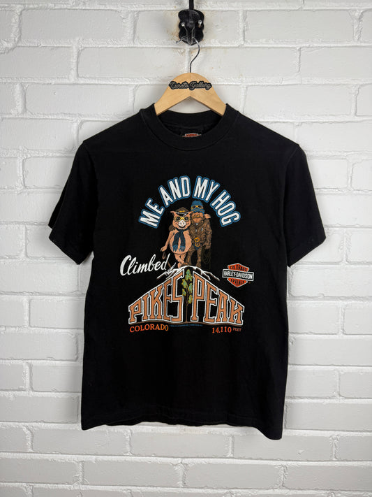 Vintage 1988 Harley Davidson Me And My Hog Pikes Peak Colorado Hawg T Shirt Size S 80s