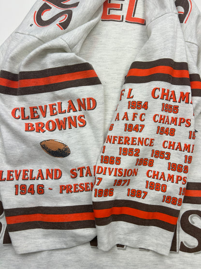 Vintage 90s Cleveland Browns Long Gone Series NFL Football 3/4 Sleeve T Shirt Size L