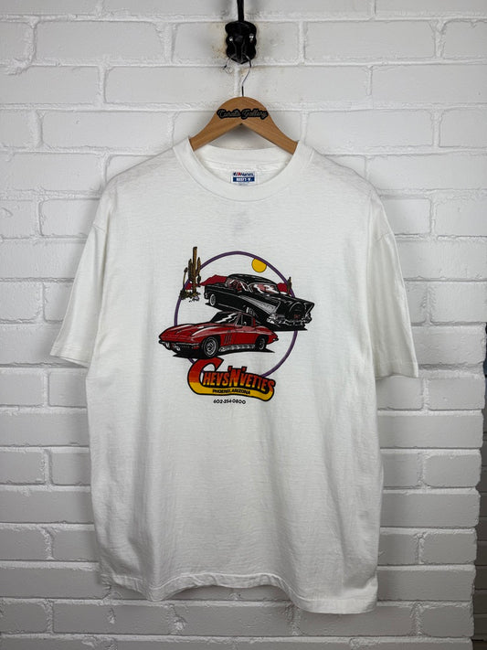 Vintage 80s/90s Chevsnvettes Classic Car Corvette Chevorlet Muscle Car T Shirt Size XL