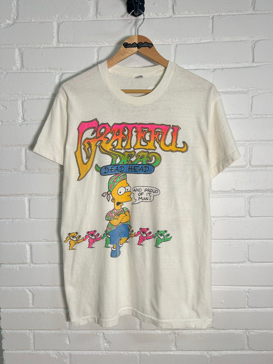 Vintage 1990 Grateful Dead Summer Tour 25th Anni Bart Simpson Dead Head Music T-Shirt Size L