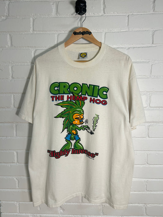 Vintage 1994 Cronic The Hemp Hog Highly Intense Sonic Parody Weed T-Shirt Size XL 90s