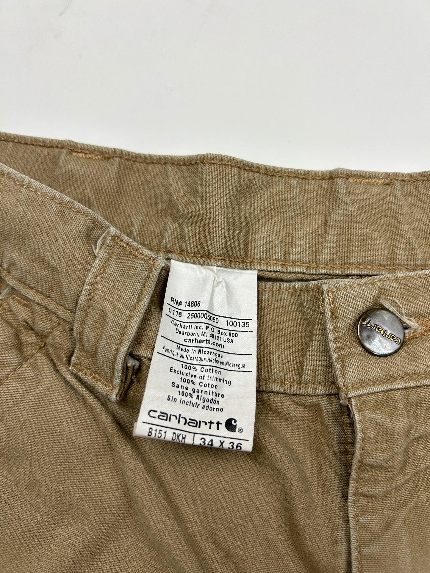 Carhartt Canvas Work Wear Pants Size 35W