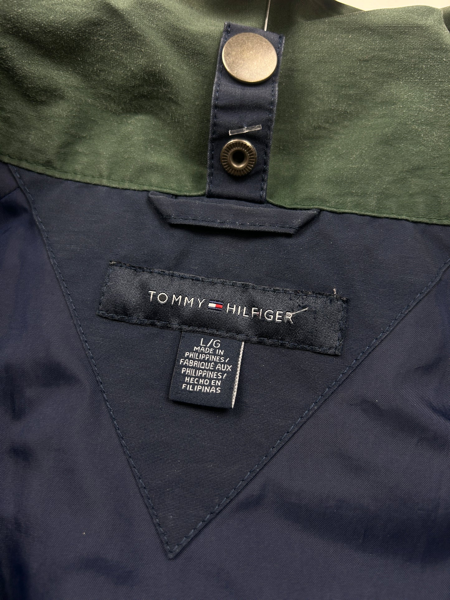 Tommy Hilfiger Embroidered Spell Out Flag Two Tone Light Jacket Size L